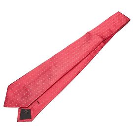Céline Celine Triomphe Logo Silk Tie Red Beige