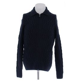 Autre Marque Strickjacke aus gedrehter Wolle Marineblau