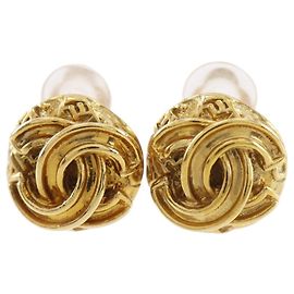 Orecchini vintage a clip Coco Mark di Chanel D'oro