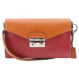 Borsa a spalla 2 in 1 Saffiano BN924K di Prada Rosso Arancione