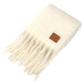 Sciarpa in mohair con frange da donna Loewe Bianco