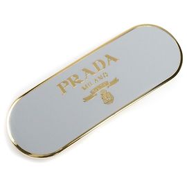 Fermaglio per capelli con logo GP di Prada D'oro Grigio
