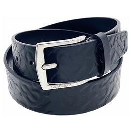 Burberry TB Monogram Men's Leather Belt Black