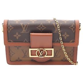 Louis Vuitton Brown Monogram Reverse Dauphine Wallet on Chain Brown