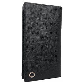 Bulgari Bvlgari Black Leather Bi-Fold Long Wallet Black