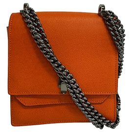 Bolsa de ombro em corrente Valextra Spritzer Small Laranja