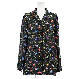Camicia in twill di seta pixel Zodiac Christian Dior Nero Altro