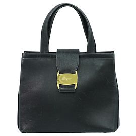 Salvatore Ferragamo Vala Handbag Leather Black