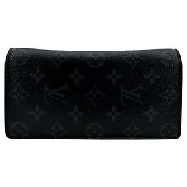 Cartera Larga Brazza Monogram Eclipse de Louis Vuitton Negro