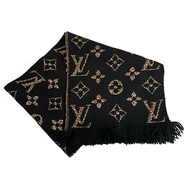 Chal de lana y seda negra Louis Vuitton Negro