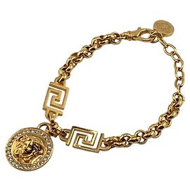 Pulseira Charm Medusa com Strass Versace Dourado