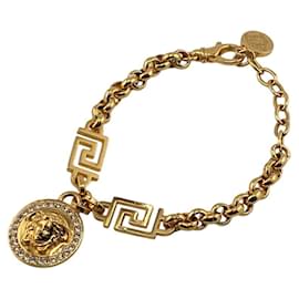 Versace Medusa Charm Armband mit Strass Golden