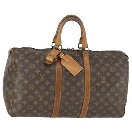 LOUIS VUITTON Bolsa Boston Monogram Keepall 45 M41428 LV Auth 163433 Monograma
