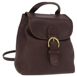 Coach Backpack Leather Brown Gold Auth am9327 Brown Golden