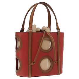 Salvatore Ferragamo Handtasche aus rotem Leder mit Silber Auth 149839 Silber Rot