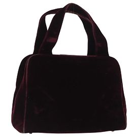 PRADA Borsa a Mano Velluto Viola Argento Auth bs33182 Argento Porpora