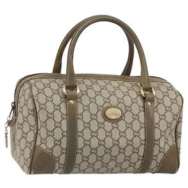 Gucci Borsa Boston GG Plus Supreme in PVC beige e oro Auth 166725 Beige D'oro