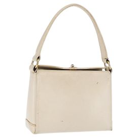 Gucci Borsa a mano in pelle bianca e argento Auth ep13227 Argento Bianco