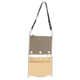 Chloé Chloe Roy Double Clutch Shoulder Bag Leather Gray Silver Auth 165505 Brown Silvery
