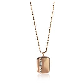Autre Marque Pendente Mini Tag in Oro Rosa e Diamanti Altro