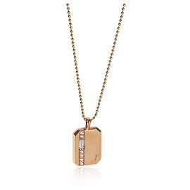 Autre Marque Mini-Tag Anhänger aus Roségold mit Diamant und Initiale J Andere