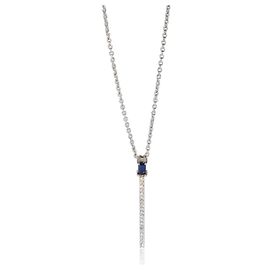 Autre Marque Anhänger aus Weißgold mit Saphir und Diamant Andere