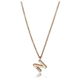 Autre Marque Mini Creme Email Initial N Anhänger aus Roségold und Diamanten Andere