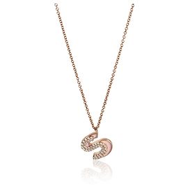 Autre Marque Initial S Anhänger aus rosa Emaille mit Diamanten in Roségold Andere