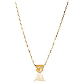 Autre Marque Mini Initial J Anhänger aus gelbem Gold mit Tan-Emaille Andere