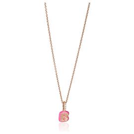 Autre Marque Mini Initial B Anhänger aus Roségold mit Fuchsia Emaille und Diamanten Andere