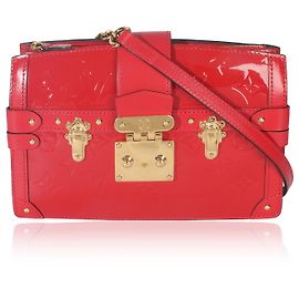 Louis Vuitton Cherry Monogram Vernis Trunk Clutch Bag Red