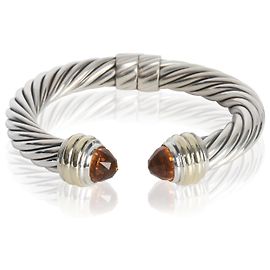 Bracciale a cerniera in oro giallo e argento sterling con citrino di David Yurman Altro