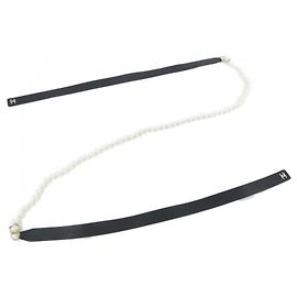 Cinto Padrão Chanel em Preto e Branco Preto Branco