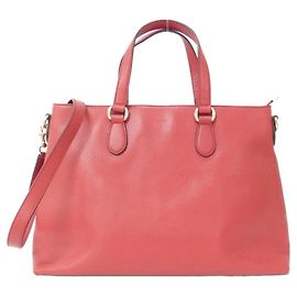 Rote Lederhandtasche von Gucci Rot
