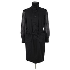 Saint Laurent Abito in lana nero Nero