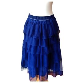 Autre Marque Saia de algodão azul Azul