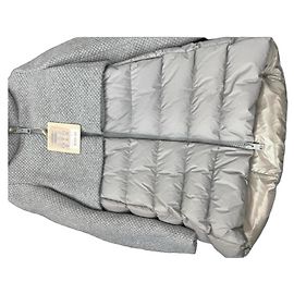 Herno gray quilted and knitted jacket Grey