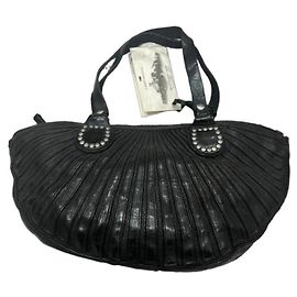 Campomaggi Bolsa de couro preta com tachas Preto