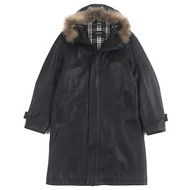 Burberry Black Label Sheep Leather Coat Black