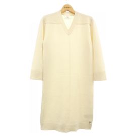 Hermès Hermes Cashmere-Kleid Beige