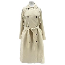 Autre Marque Trench lungo crema "Zuri" in cotone Beige