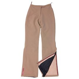 Calça de nylon bege tan com logo vermelho Prada Linea Rossa Vermelho Bege