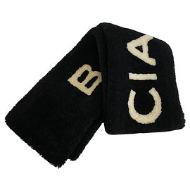 Cachecol de couro preto Balenciaga 486094 Preto Branco
