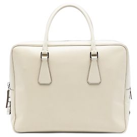 Borsa da lavoro Prada in Saffiano bianco Bianco Crudo
