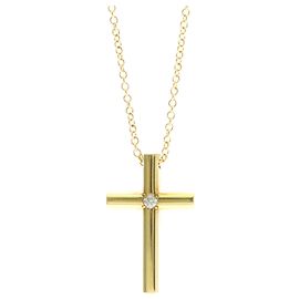 Tiffany & Co Collar Péndulo de Diamante Cruzado Tiffany Dorado