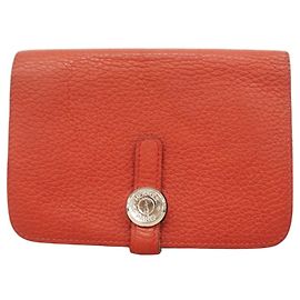 Hermès Hermes Dogon Compact Wallet in Rouge Vif Red