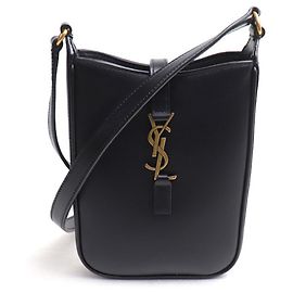 Mini borsa a spalla verticale Saint Laurent Nero