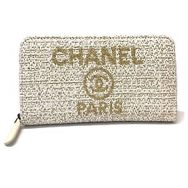 Cartera larga redonda Chanel Deauville Blanco