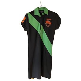 Vestido de verano de algodón azul Polo Ralph Lauren Azul Verde Naranja