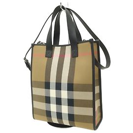Burberry Checked Book Tote Bag Other
